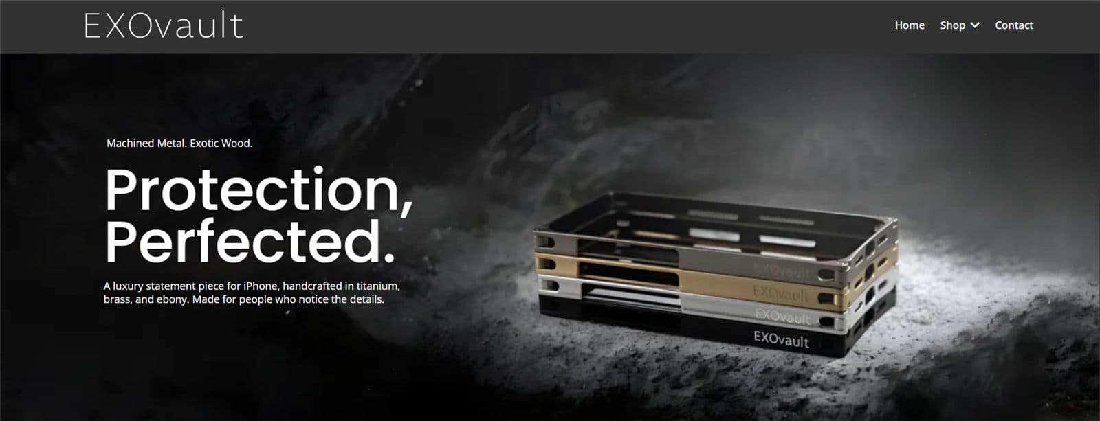 ExoVault website screenshot