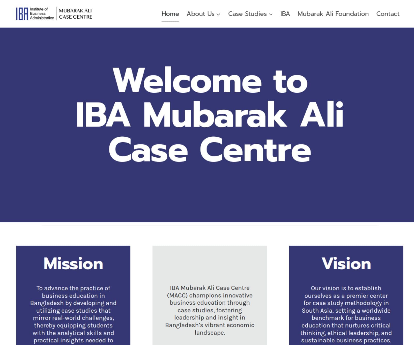 MACC – IBA website screenshot