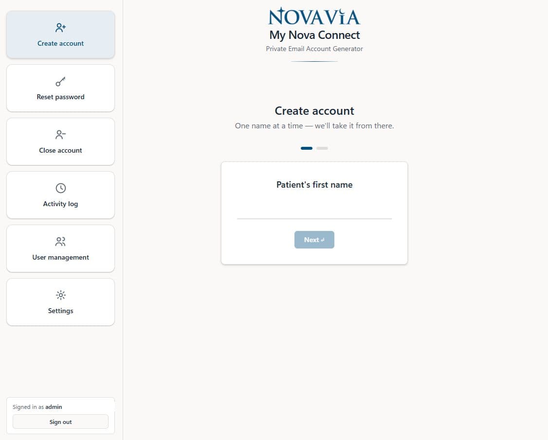 MyNova Connect website screenshot
