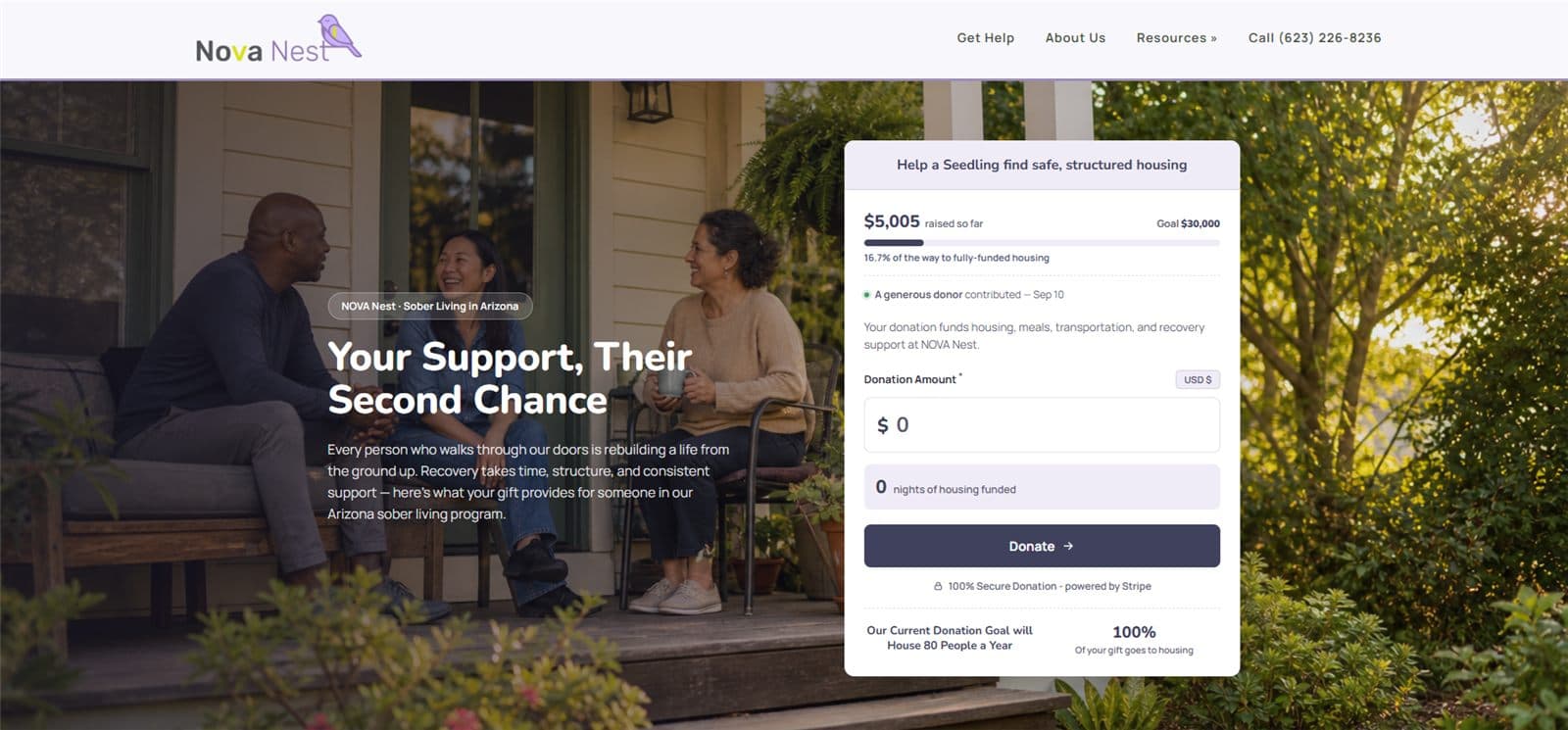 NOVA Nest website screenshot