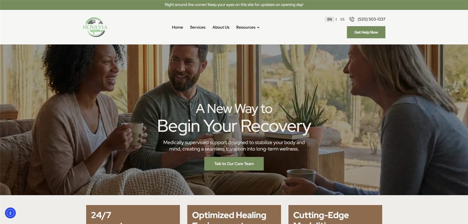 NOVA ViA Wellness website screenshot