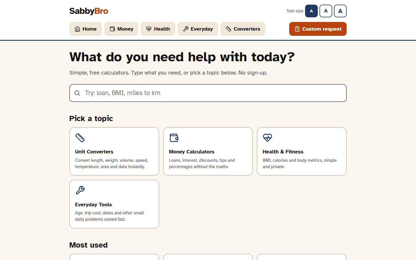 Sabby Bro website screenshot