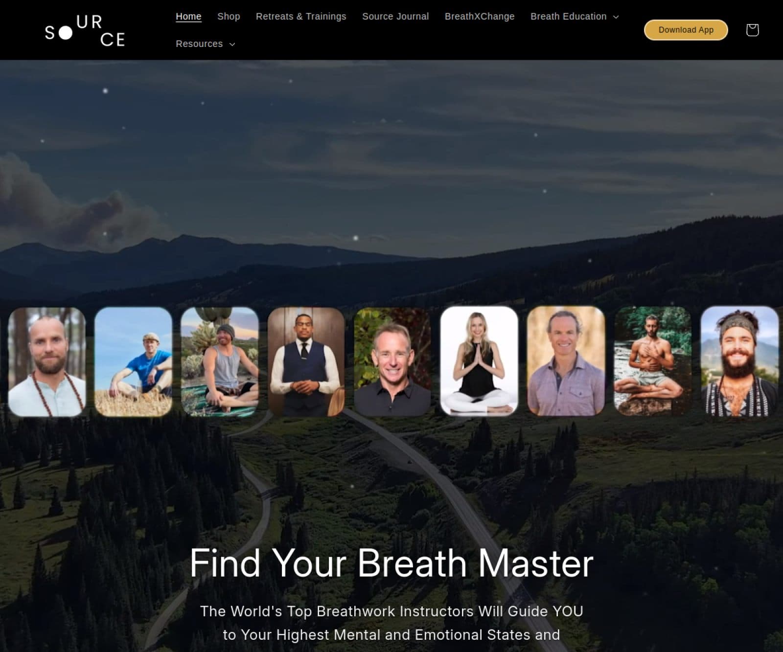 The Breath Source website screenshot